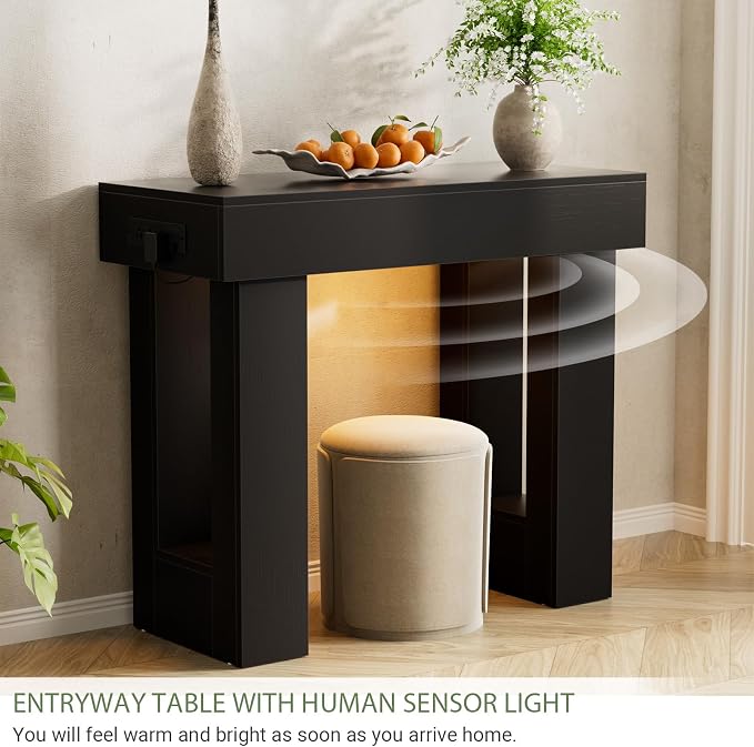 Unikito 39" Entryway Table with Socket and Sensor Light