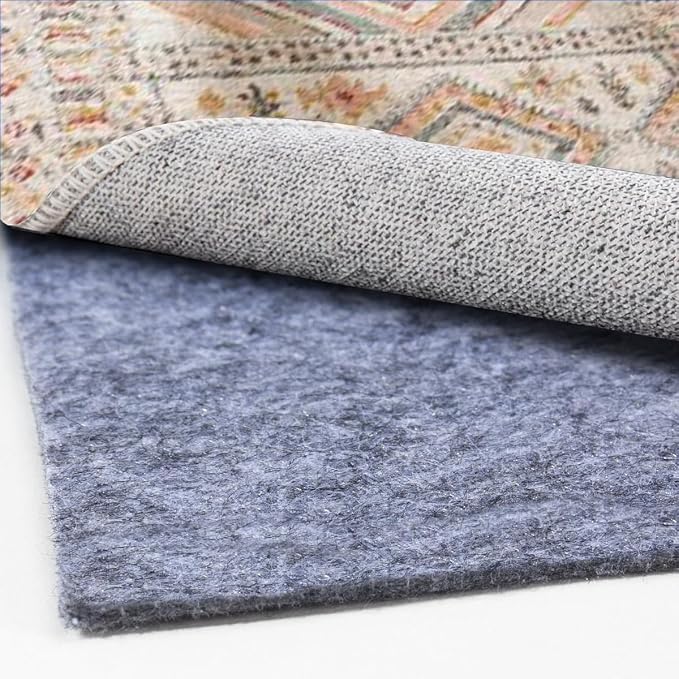 Felt Rug Pad - 1/8 Thick 3x5 Foot Extra Large Area Liner for All Floors and Trims, Thick Pad for Hardwood Floors Under Rugs, Keeps Rugs Softly and Securely in Place