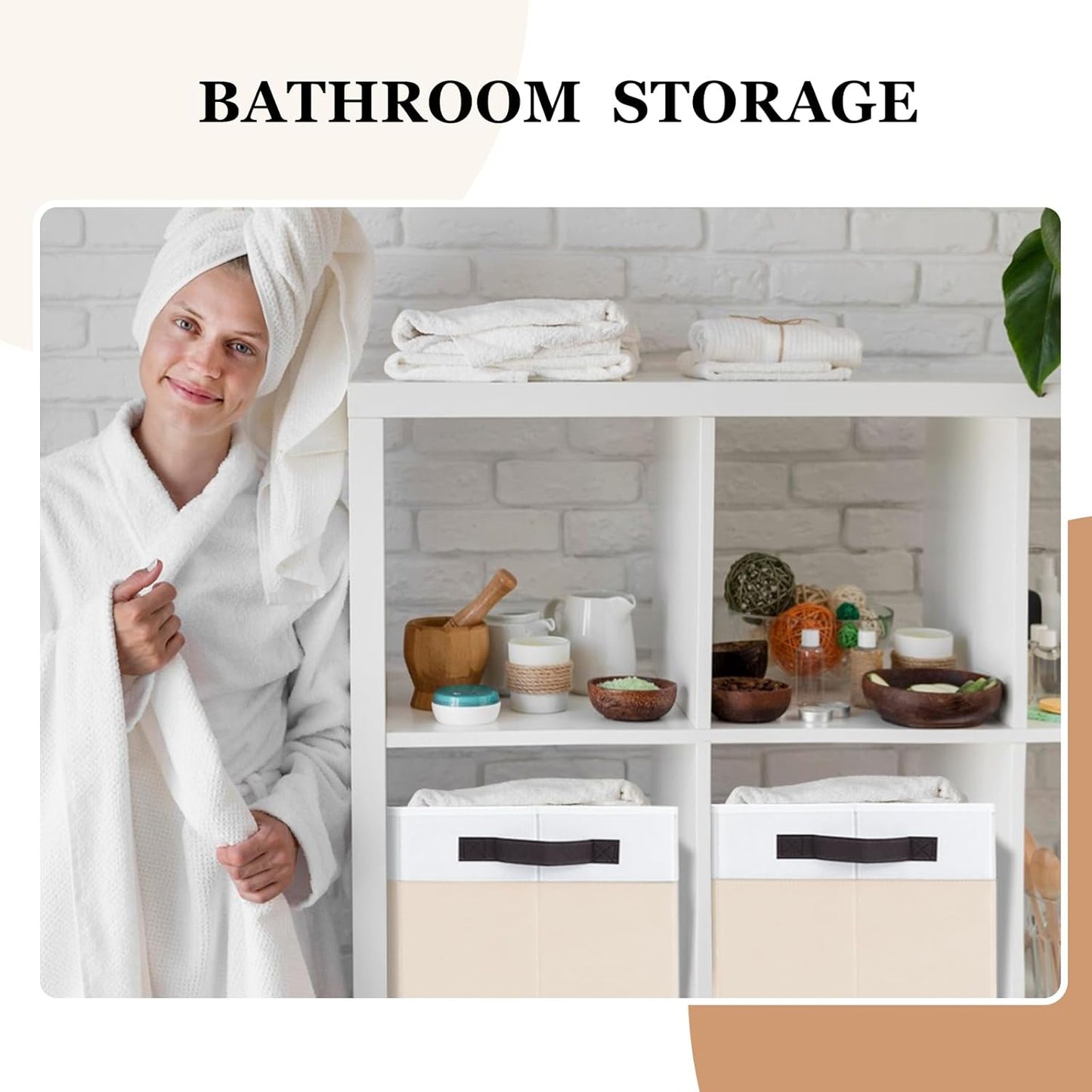 Criusia 4 Pack Baby Clothes Organizer Bins, Fabric Collapsible Storage Baskets with Handles, Odorless Storage Bins for Toy Clothes Nursery Kids Room Playroom Classroom (14L*10W*9.5H)