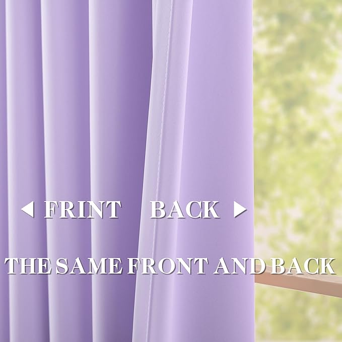DONREN Lavender Purple Pinch Pleated Blackout Curtains with Hooks - 78 inch Length Room Darkening Thermal Insulated Window Curtain Drapes for Living Room Bedroom Set of 2 Panels 40" Wx78 L