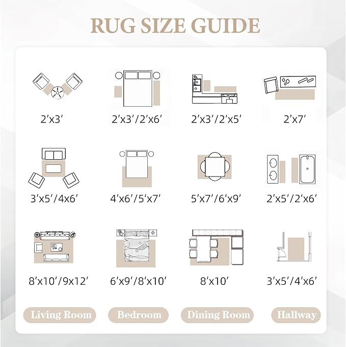 Area Rug Living Room Rugs 8x10 - Large Soft Boho Geometric Rug, Non-Slip Foldable Washable Rugs Non Shedding Morden Indoor Floor Carpet for Living Bedroom Office Dining Room(Modern Beige,8'x10')