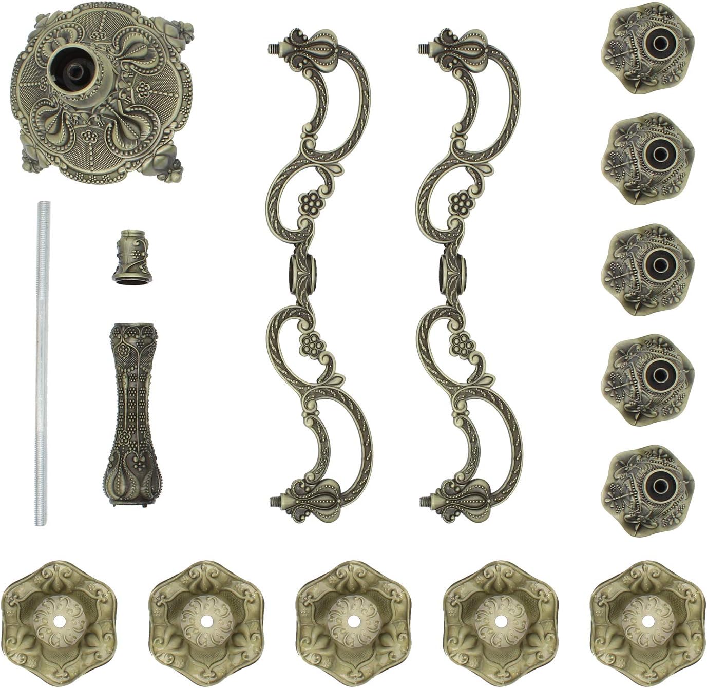 Metal Candelabra 5-Candle 10.1 Inch Tall Candle Holder Stick for Home Wedding Event and Party Festival,Bronze