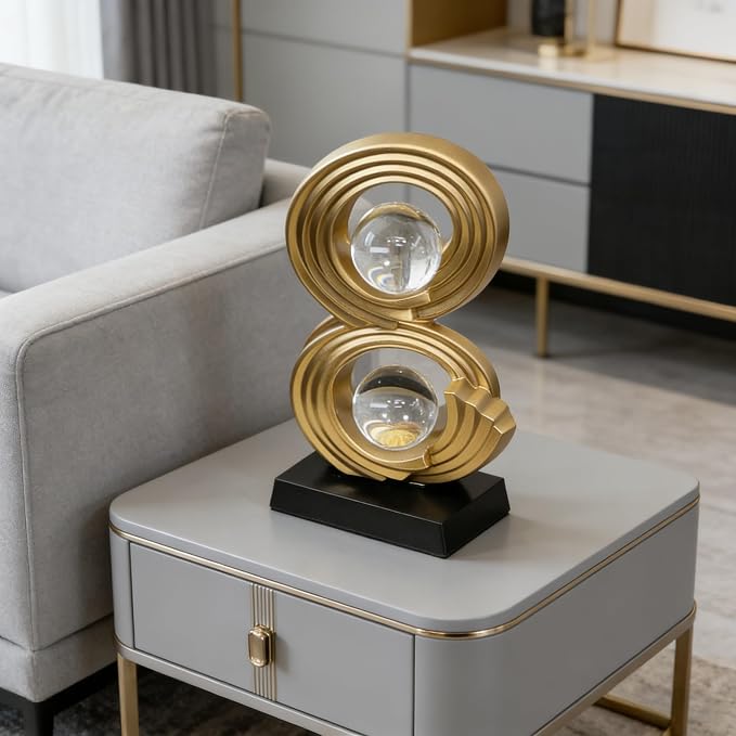 AWNR Gold Abstract Digit Statue Accent Decor, Adornos para Sala Modernos Shelf Decor Aesthetic for Coffee Table, Modern Home, TV Stand, Men's Bedroom, Coffee Table, Console Table (Abstract 8)