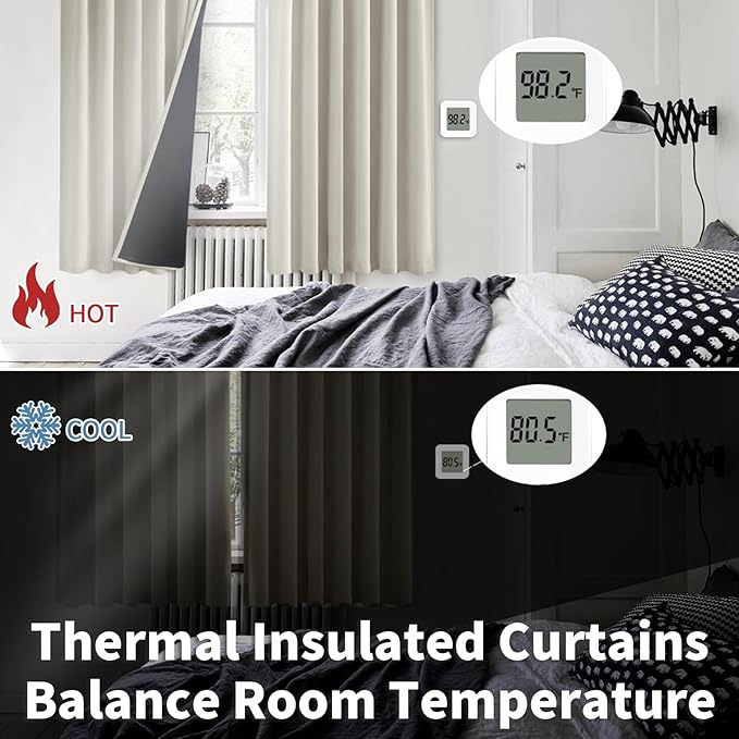 BGment 100% Room Darkening Thermal Insulated Blackout Curtains 63 Inches Long with Liner, Rod Pocket and Back Tab Double Layer Noise Reduce Curtains for Bedroom (42 x 63 Inch, 2 Panels, Cashmere)