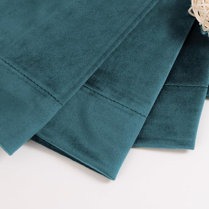 BGment Teal Velvet Curtains for Living Room, Super Soft Thermal Insulated Blackout Curtains 84 inches Long Noise Reduce Back Tab and Rod Pocket Luxury Drapes for Bedroom, 2 Panels, 60 x 84 Inch