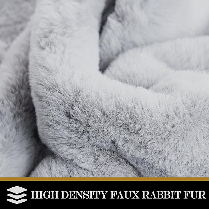 Latepis Round Rugs 4ft Fluffy Washable Rug Circle Furry Grey Rugs for Bedroom Faux Rabbit Fur Shag Rug for Living Room Dorm Nursery Room Decor