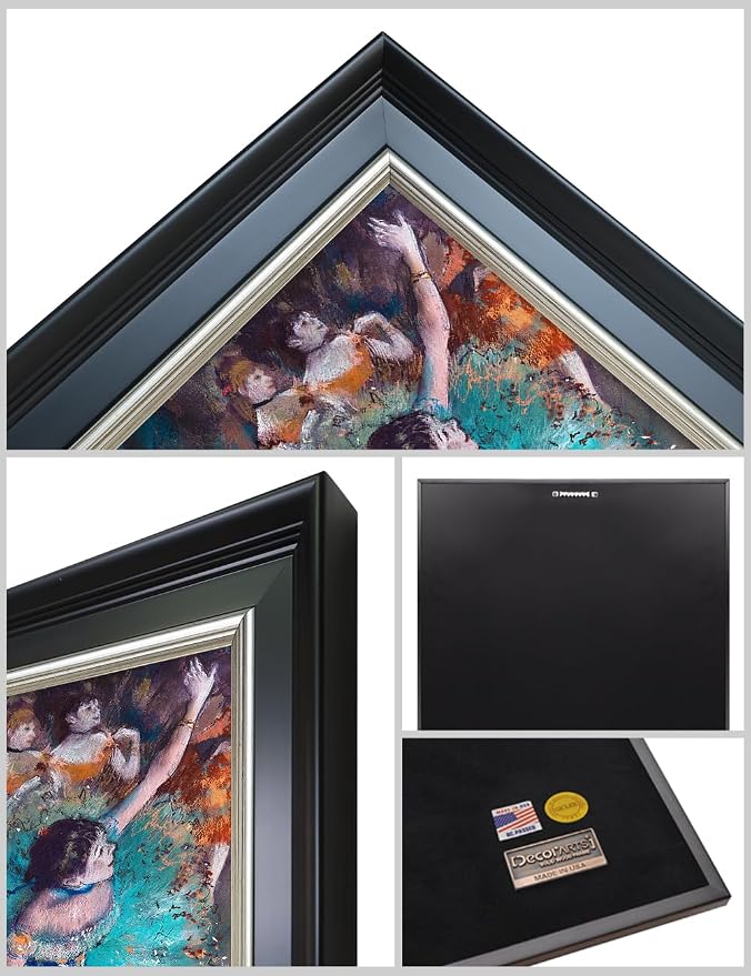 DECORARTS - Dancer in Green by Edgar Degas. Giclee Prints on Canvas. Fine Art Reproduction with Framed Wall Art. Perfect for Enhancing Home and Office Interiors. Total Size w/Frame: 15.25x21.25