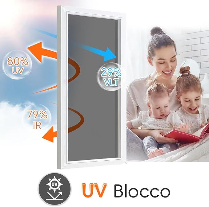 Qualsen One Way Window Film Privacy See Out Not in, Heat Blocker Window Tint for Home, Reflective Mirror Window Film Anti-UV Static Cling Sun Blocking Window Covering（Black-Silver, 23.6 x 78.7in）