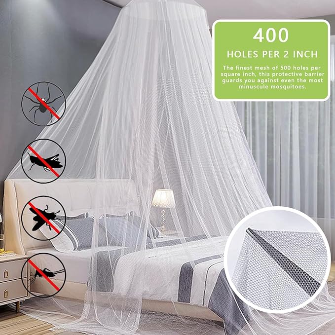 Princess Decor Canopy for Kids Bed, Soft and Durable Bed Canopy for Girls Room Tent Canopy Dreamy Mosquito Net Bedding, Children Reading Nook Canopies Indoor (White net)