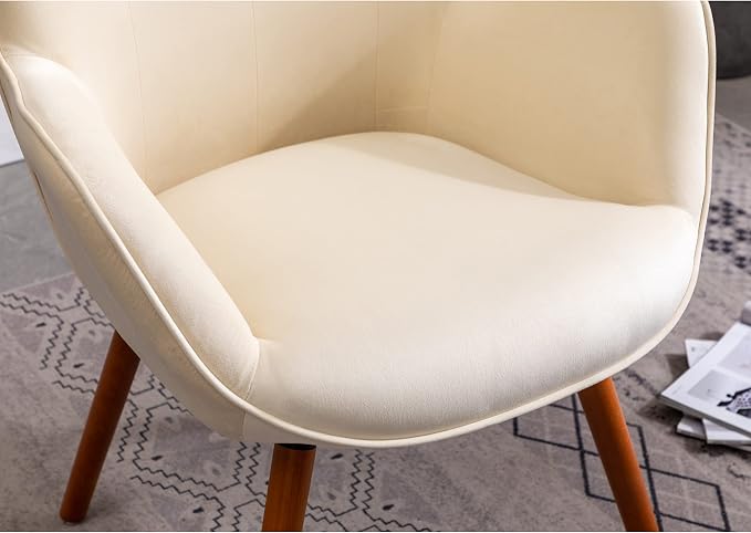 Roundhill Furniture Doarnin Silky Velvet Tufted Button Accent Chair, White