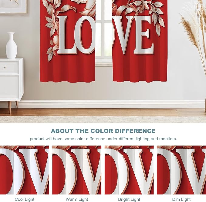 Shrahala Cupid Love Thermal Insulated Blackout Window Curtains, Romantic Love Long Drapes for Bedroom/Living Room with Plastic Grommet, 52X63 Set of 2