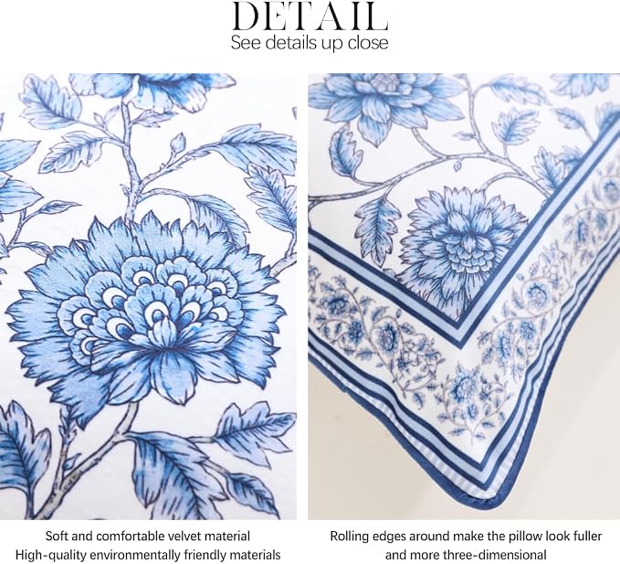 ISAENNE Designer Velvet Throw Pillow Cover,Set of 2,20"x12"-BlueWilow | Pillow Cover,Concealed Zipper Design,Dragonfly Pattern,Sofas,Bedroom,Living Room,Lounge Chairs,All Season Home Decor