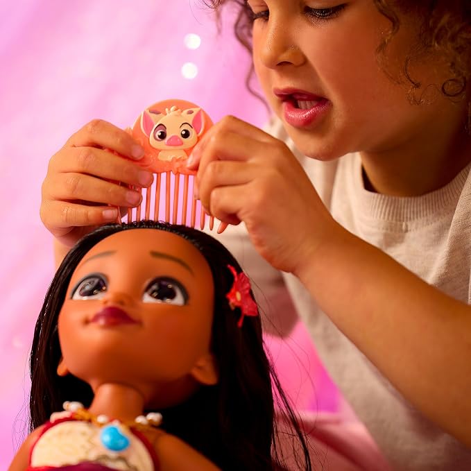 Disney Store Official Moana Once Upon a Story Doll - Disney Princess Toys Featuring Reflective Eyes with 3D Pupil and Iris, Detailed Costume, Hair Comb - Comes in Display Box - 16 Inches
