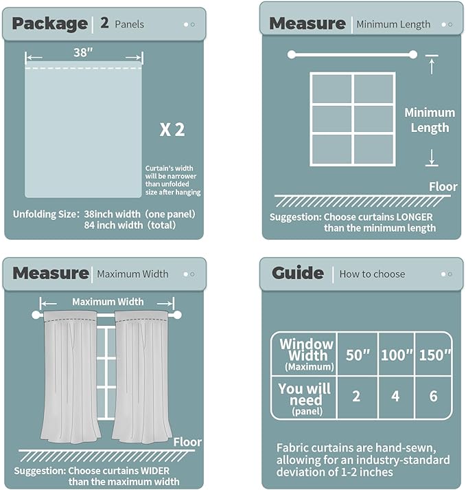BGment Black 100% Blackout Curtains for Bedroom, 84 Inch Length 2 Panels Set Black Out Living Room Panels with Thermal Liner, Rod Pocket and Back Tab Double Layer Room Darkening Drapes, 38 x 84 Inch