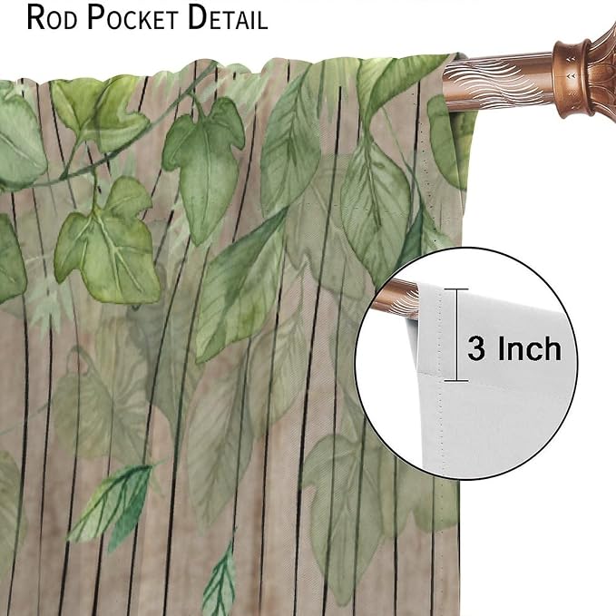 Forest Animal Kids Curtains, Wild Rustic Bear Fox Deer Children Cartoon Window Treatments for Living Room, Watercolor Navy Blackout Drapes 2 Panel Sets,55x63 Inch