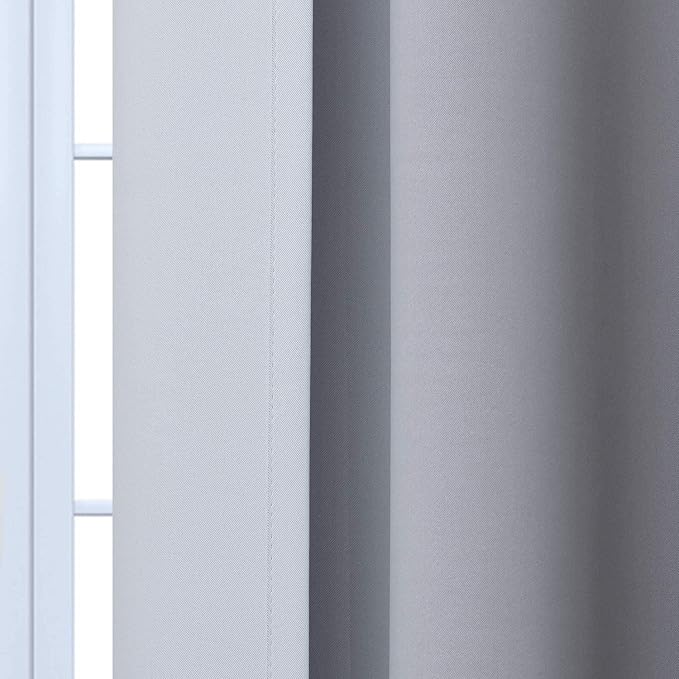 Yakamok Ombre Curtains Black and Greyish White for Living Room,52Wx54L | Room Darkening Curtains 54,Thermal Insulated Gradient Color Drape,Light Blocking Grommet Window Curtains for Bedroom,2 Panels