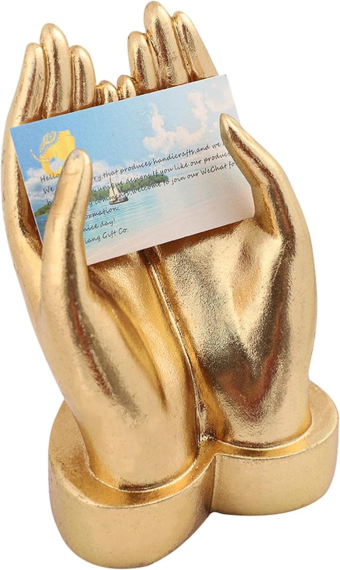Golden Hands Sculpture Resin Statues Home Decor (Holding Hands) | Gold Hands Shelf Decor Electroplated Resin Statues Office Desktop Home Decor Bedroom Sculpture Indoor/Outdoor Ornament