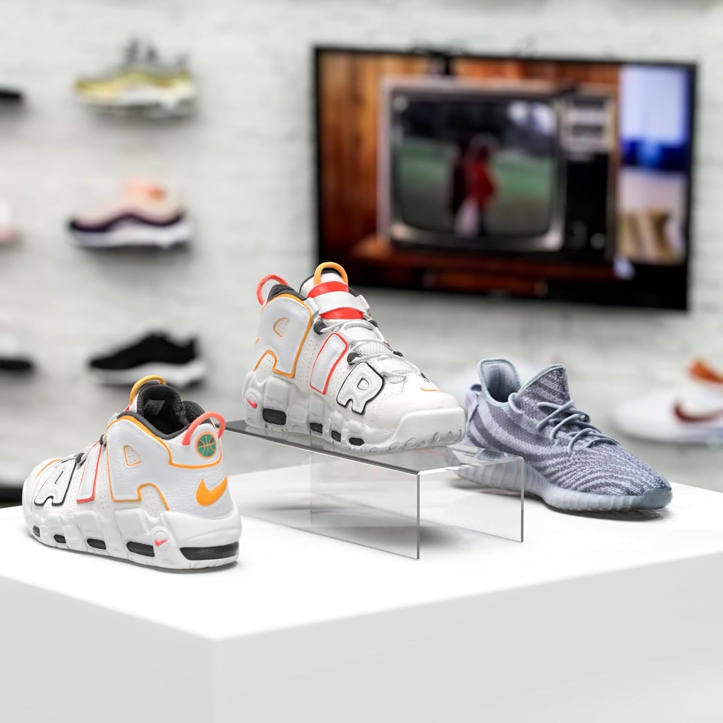 Clear Riser Display Shelf 3pcs, Desktop Rectangular Acrylic Display Shelves Storage Organizer, Acrylic Stands for Funko Pop Figure, Bags, Shoes, Spice Jars, Skincare, Cosmetics - 12-2'', 3'',