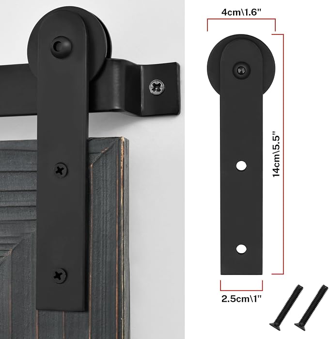 COGOOD Farmhouse Barn Door Mirror - 38 X 25 Rustic Bathroom Mirror for Living Room, Entryway, Vanity Wall Decor (Black)
