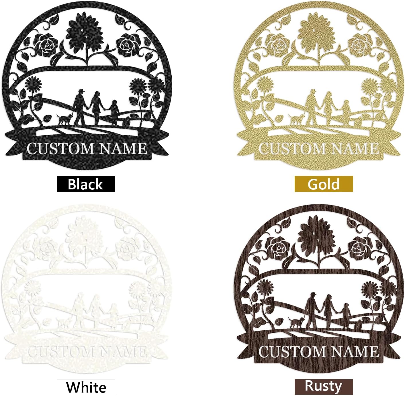 Personalized Family Name Sign, Custom Family Signs Metal Wall Decor, Family Wall Art, Metal Signs Customized, Family Wall Decor for Living Room, Rustic Hanging Decoration Sign, Housewarming Gifts