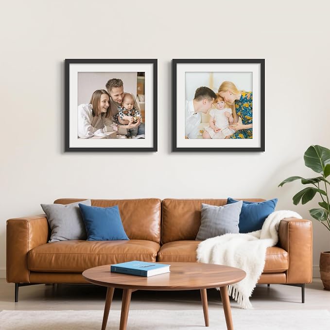 Picrit 20x20 Picture Frame 3 Pack, Black Poster Frame, Display Poster 16 x 16 with Mat or 20 x 20 without Mat for Horizontal or Vertical Wall Mounting