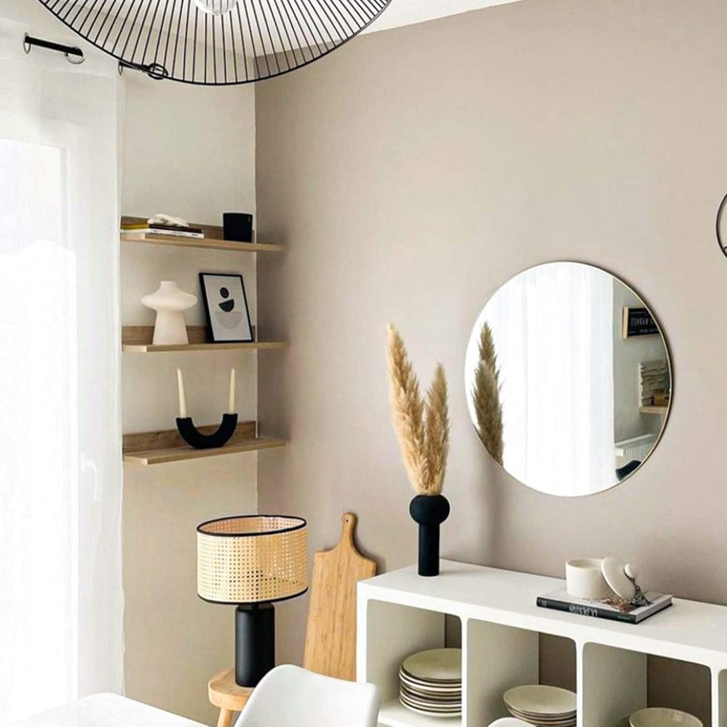 Mobili Fiver, Set of 2 Rachele Shelves, 23.62 in, Oak, Melamine-Finished, Wall Mounted Shelves for Bedroom, Corridor, Kitchen, Entrance, Living Room, Office, Italian Furniture