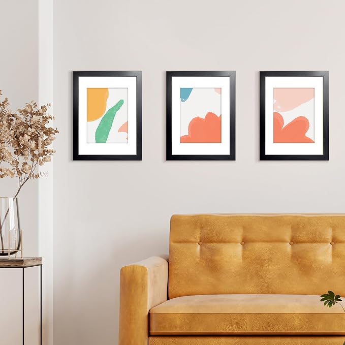 LaVie Home 11x14 Picture Frame, 11 x 14 Frame Display Pictures 8x10 with Mat or 11x14 Without Mat, Stable and Sturdy Black Frame and Polished Plexiglass, Horizontal and Vertical Format of The Walls