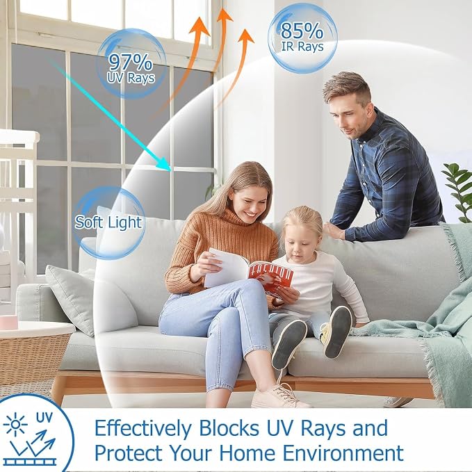 One Way Privacy Window Film 23.6" x 78.7" with Installation Tools, Silver Mirror Window Tint See Out Not in, Daytime Privacy in Sunny Conditions, Heat Control UV Blocking for Home Office