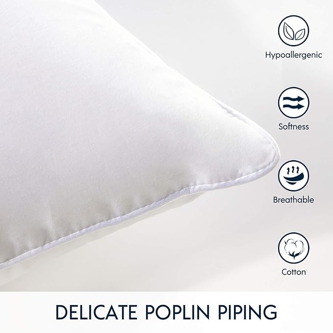 Phantoscope 12 x 20 Pillow Inserts - Throw Pillow Inserts with 100% Cotton Cover - Square Forms Microfiber Lumbar Pillow Sham Stuffer - Couch Cushion Pillows 12" x 20", 2 Count (Pack of 1)
