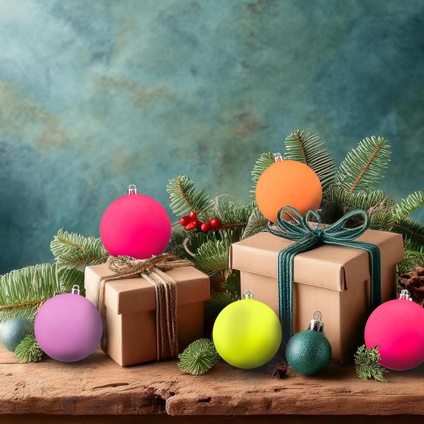 Every Day is Christmas 20ct Christmas Ornaments, Shatterproof Christmas Tree Ornaments Set, 92cm/3.6" Christmas Balls Decoration