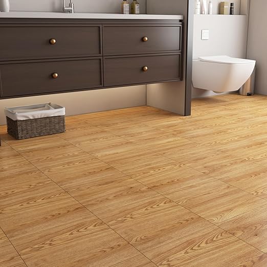 Yenhome 12"X12" Peel and Stick Vinyl Flooring Waterproof 35 Plank Peel and Stick Floor Tile Bathroom Kitchen Flooring Temporary Self Adhesive Floor Tiles for Renter Brown Wood Scratch-Resistant