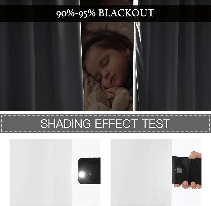 RYB HOME White Velvet Curtains 96 inch, 2 Layers Room Darkening Window Curtains for Living Room Thermal Insulated Privacy Backdrop with Pleat Tape, White, W48 x L96 inch, 1 Panel