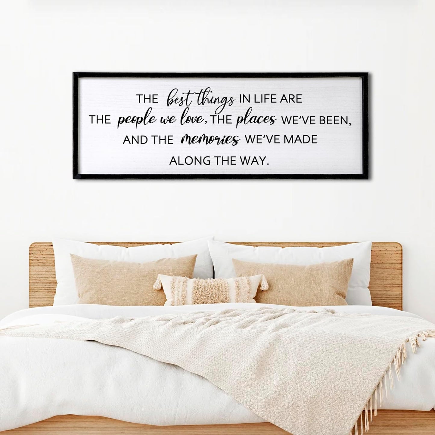 The Best Things in Life Framed Wall Art, 40''×15'' Rustic The Best Things in Life Sign for God Jesus Christ Prayer, Horizontal Holy Inspirational Family Home Decor