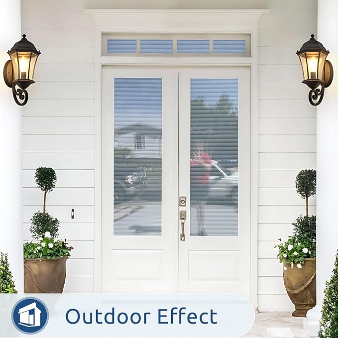 rabbitgoo Window Privacy Film Frosted Glass Film for Bathroom, Non Adhesive Static Cling Removable Window Sticker for Glass Door, Anti-UV Opaque Coverings, Blinds Pattern 0.79" Wide, 23.6" x 78.7"
