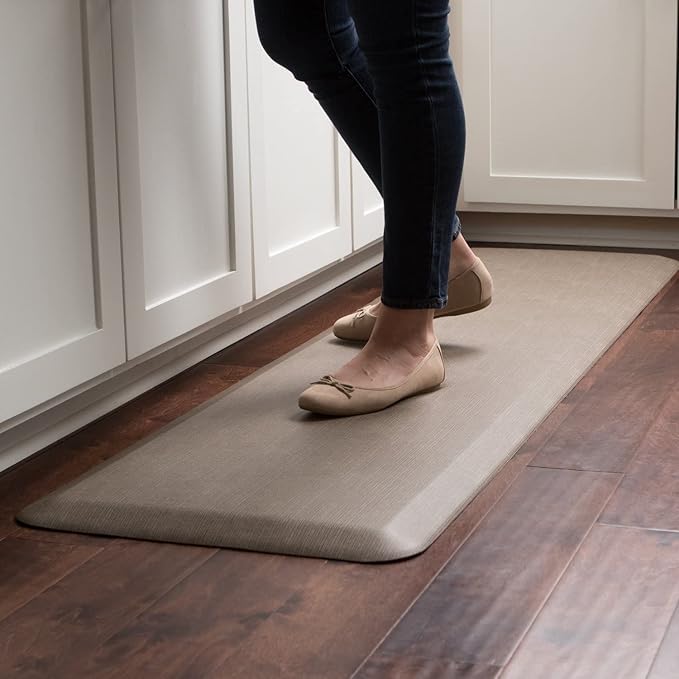 GelPro NewLife Designer Comfort Ergo-Foam Anti-Fatigue Kitchen Floor Mat, 20" x 72", Leather Grain Jet