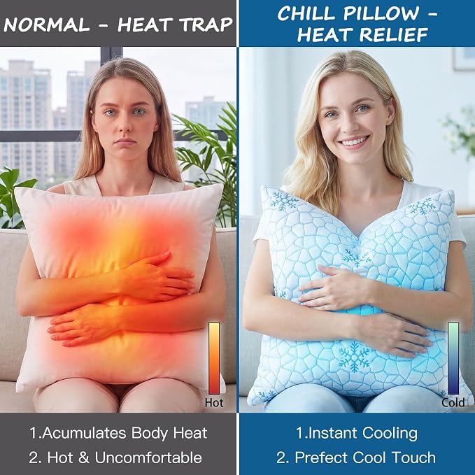 Artscope 24x24 Cooling Throw Pillow Inserts (Pack of 2) - Synthetic Down Alternative Pillow Forms, Ultra Soft Fluffy Cushion Inserts with Cooling Cover for Decorative Pillows on Couch Sofa & Bed