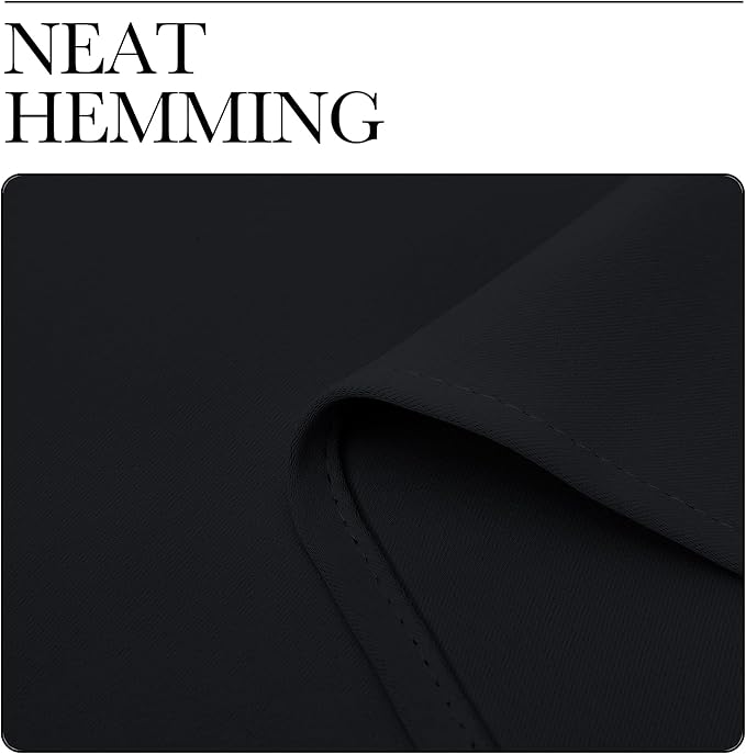 NICETOWN Patio Blackout Curtain Shades, 2 Panels, 55 inches x 94 inches, Black, Summer Home Decoration Thermal Insulated Grommet Blackout Draperies/Drapes for Kitchen