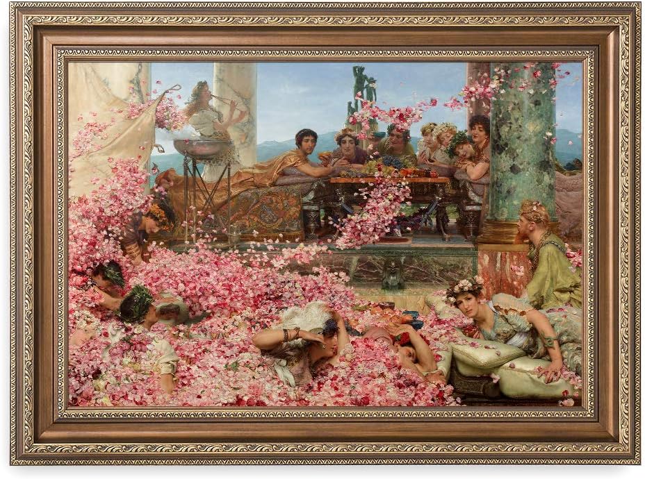 DECORARTS - The Roses of Heliogabalus by Lawrence Alma-Tadema. Oil Painting Reproduction, Giclee Print on Canvas. Ready to Hang, Wall Art for Home and Office Decor. Total Size w/Frame: 28.75x20.75
