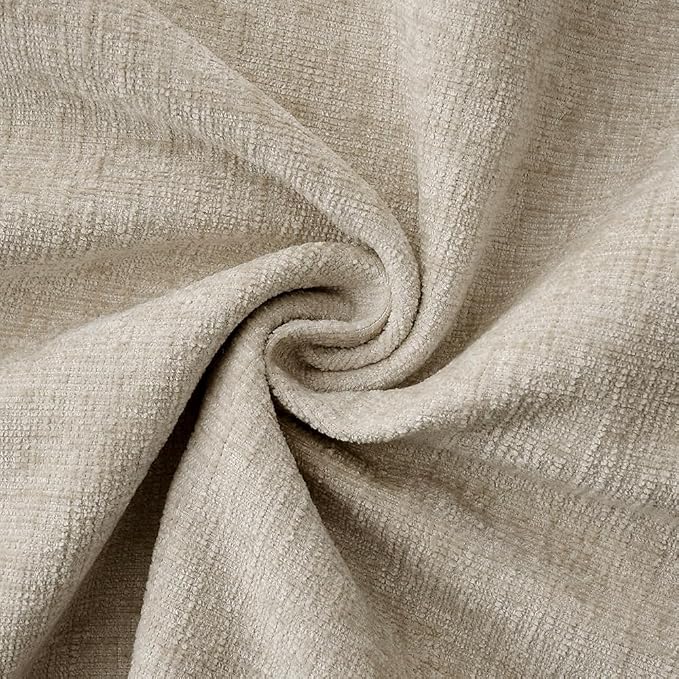 MIULEE Pack of 2 Couch Throw Pillow Covers 18x18 Inch Light Taupe Farmhouse Decorative Pillow Covers with Stitched Edge Soft Chenille Solid Dyed Spring Pillow Covers for Sofa Bed Living Room