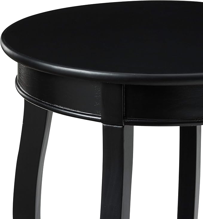 Powell Furniture Round Table with Shelf, Black