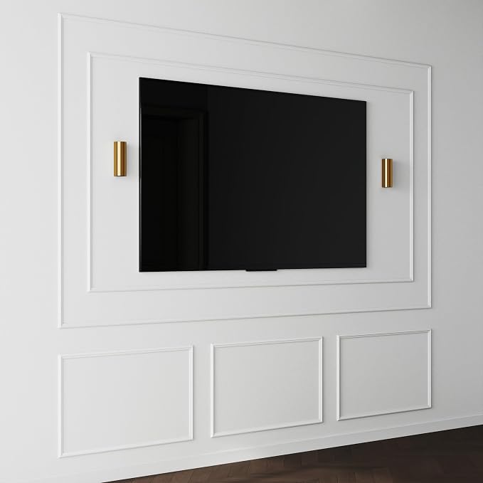 Pangda DIY Peel and Stick Wall Moulding Kit Flat Wall Molding Kit Pre Made Accent Wainscoting Panel for Home TV Interior Decor(the Heritage Collection)