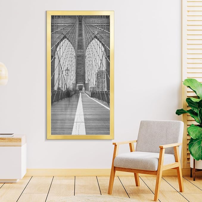 LaVie Home 20 x 40 Poster Frame Gold, Display Pictures 20x40, Stable and Sturdy Picture Frame and Polished Plexiglass, Horizontal and Vertical Format of The Wall（1 Pack）