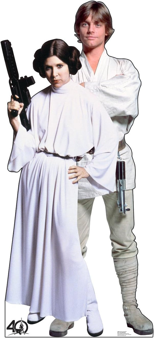 Cardboard People Luke & Leia Life Size Cardboard Cutout Standup - Star Wars 40th Anniversary