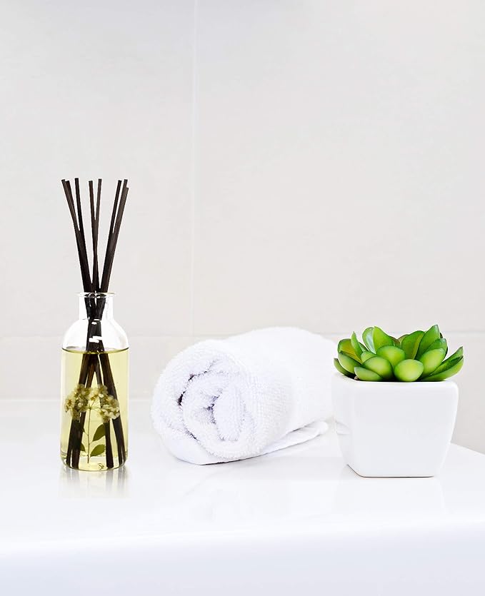 Urban Naturals Reed Diffuser Set, Spring Blooms - Bathroom Shelf Décor | Real Flowers in the Bottle Bulgarian Rose, Egyptian Jasmine, Blue Orchid, Lily of the Valley, Amber