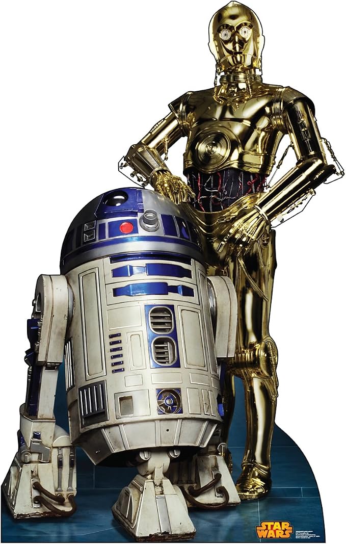 Cardboard People R2D2 & C3PO Life Size Cardboard Cutout Standup - Star Wars Classics Retouched