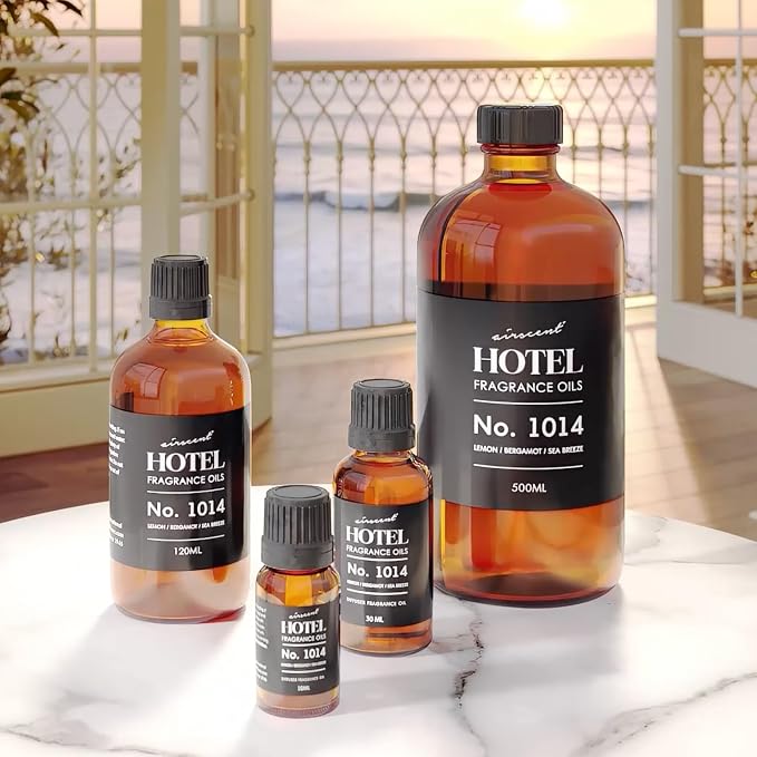 AirScent Hotel Diffuser Oil No. 1014 - Iconic 5-Star Hotel Blend - 10 mL | Lemon Bergamot Sea Breeze - Coastal Hotel Scent - Fragrance Oil for Ultrasonic and Waterless Diffusers and Crafting