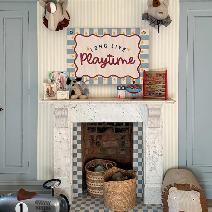 Playroom Wall Decor, Play Room Wall Decor for Nursery, Toddler Playroom Decor Hanging Linen Banner 20x30 Inch