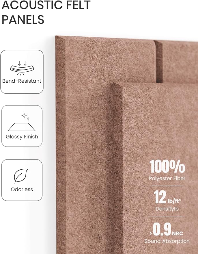 Fluxynara Large Felt Bulletin Board 48" x 36" Cork Board Alternative-12 Pack with 64 Safe Removable Adhesive Tabs, Felt Boards for Walls Cork Boards for Home Office Classroom Pin Board-Terracotta