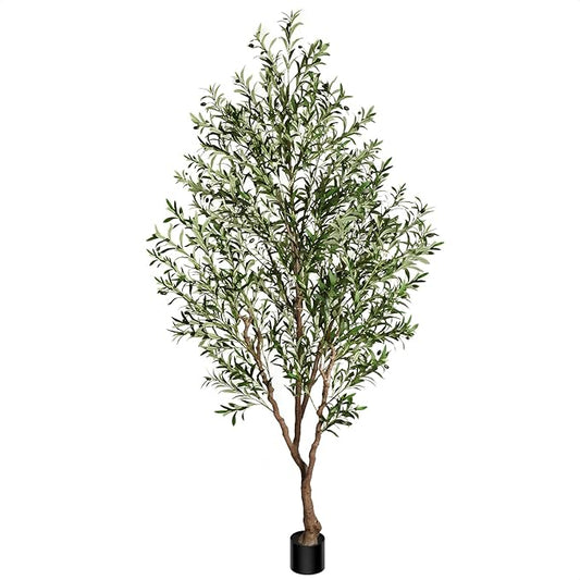 Suntee Olive Tree Artificial Indoor 8ft, Tall Faux Olive Tree with Large Olive Branches and Realistic Fruits, Fake Floor Plant Artificial Plants Indoor for Home Office Living Room Decor