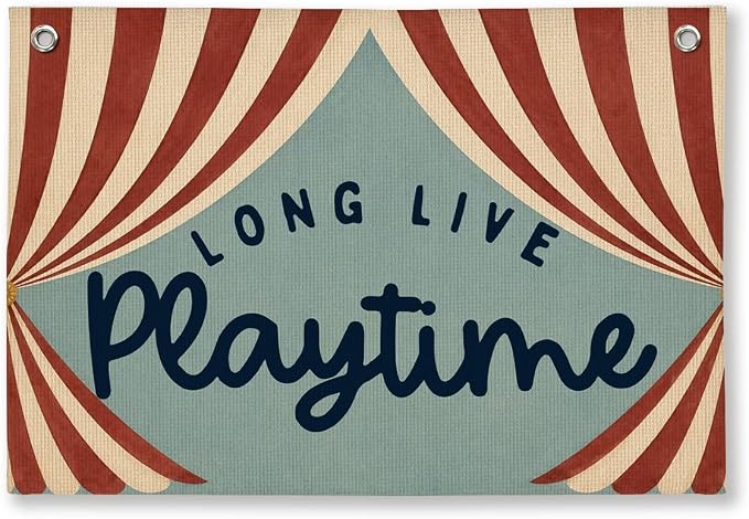 Playroom Kids Wall Decor, Toddler Playroom Decor Hanging Linen Banner,Play Room Wall Decor for Nursery, 20x30 Inch
